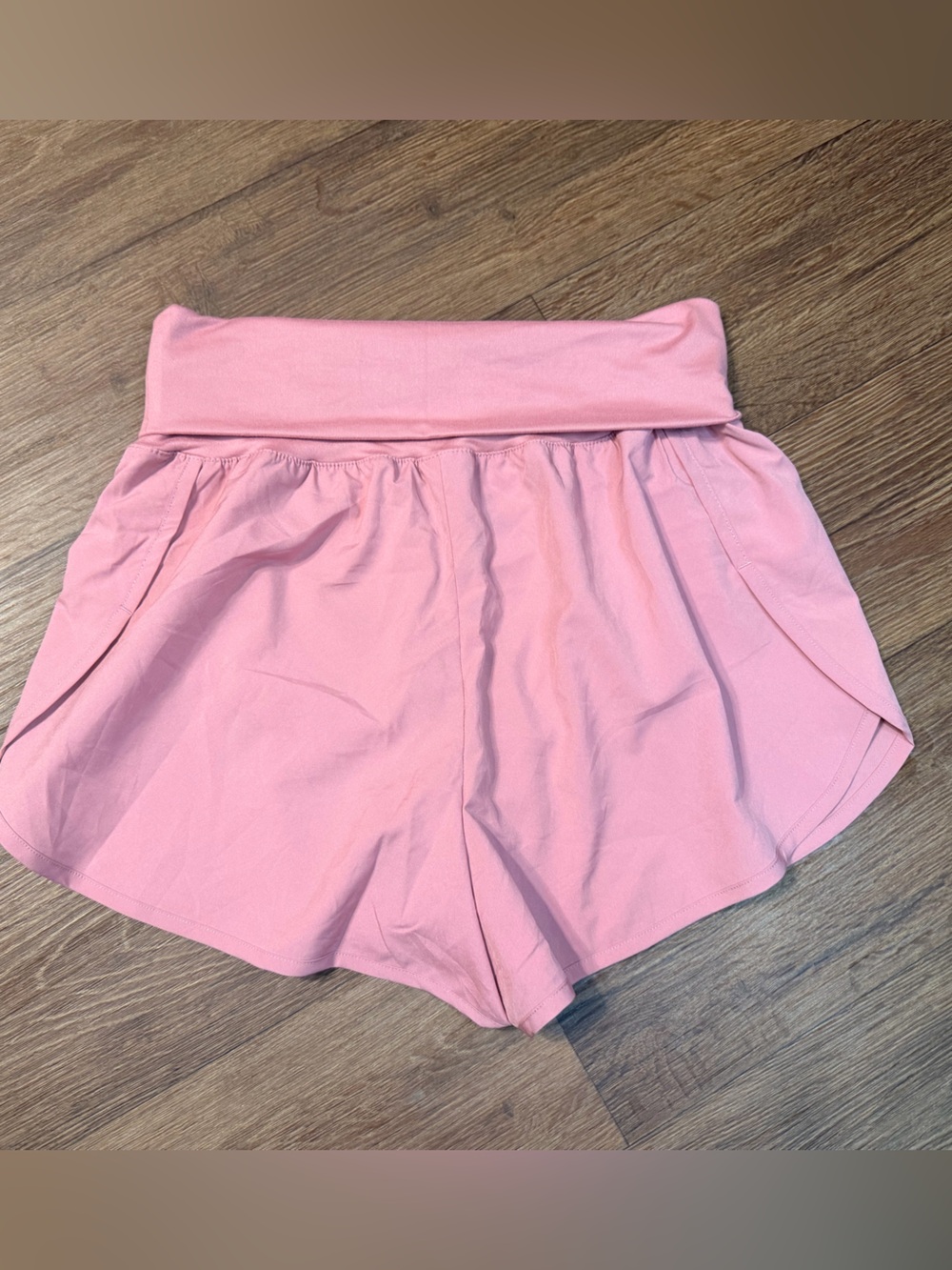 Zenana Outfitters Pink  Fold-Over Active Shorts